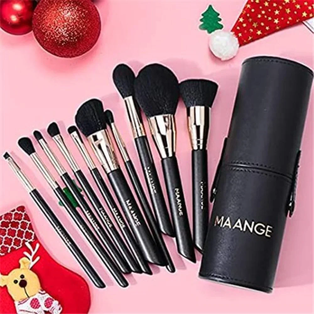 10Pcs Professional Makeup Brush Set with Black Case